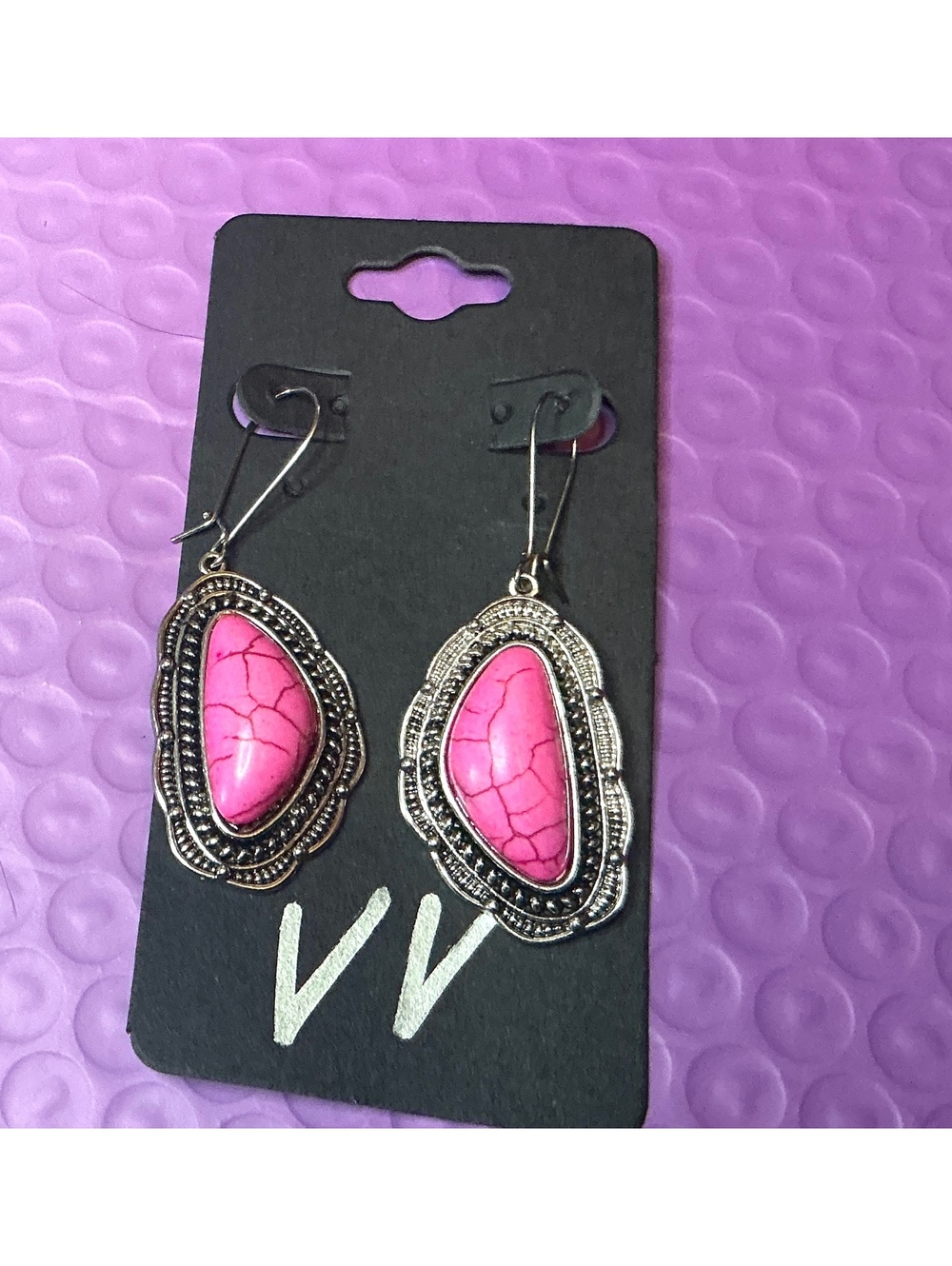 Protruding Pink Earrings